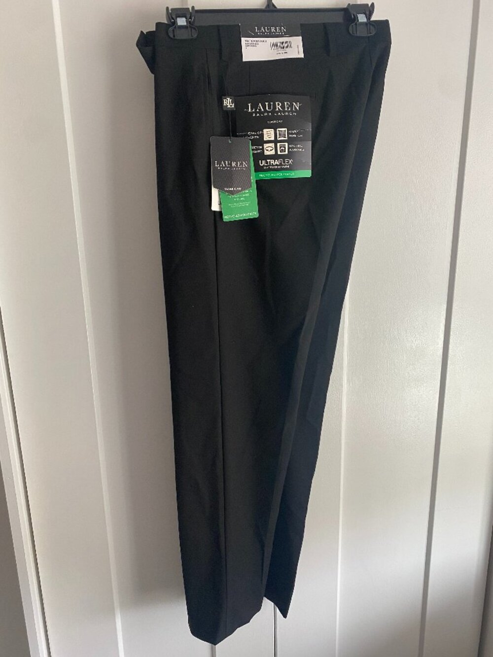 NWT Lauren Ralph Lauren Mens Dress Pants Black 34 x 30 Ultraflex Classic Fit